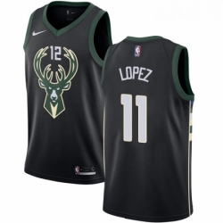 Youth Nike Milwaukee Bucks 11 Brook Lopez Swingman Black NBA Jersey Statement Edition 