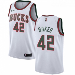Youth Nike Milwaukee Bucks 42 Vin Baker Swingman White Fashion Hardwood Classics NBA Jersey