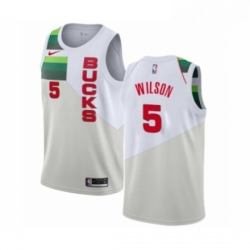 Youth Nike Milwaukee Bucks 5 D J Wilson White Swingman Jersey Earned Edition 