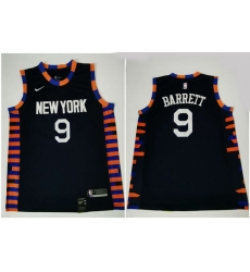 Knicks 9 R J  Barrett Navy City Edition Nike Swingman Jersey