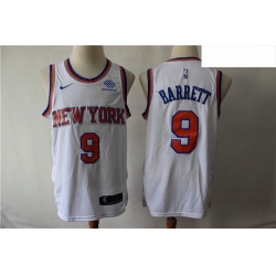 Knicks 9 R J  Barrett White City Edition Nike Swingman Jersey