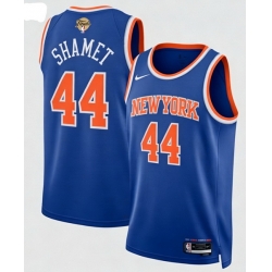 Men New Yok Knicks  44 Landry Shamet Blue 2026 Finals Patch Icon Edition Stitched Basketball Jersey