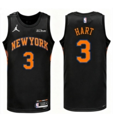 Men New Yok Knicks Josh Hart #3 Black Stitched NBA Basketball Jersey
