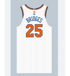 Men New York Knicks #25 MIKAL BRIDGES White Stitched NBA Jersey Icon Edition