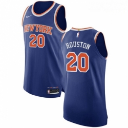 Mens Nike New York Knicks 20 Allan Houston Authentic Royal Blue NBA Jersey Icon Edition