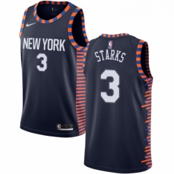 Mens Nike New York Knicks 3 John Starks Swingman Navy Blue NBA Jersey 2018 19 City Edition