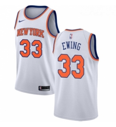 Mens Nike New York Knicks 33 Patrick Ewing Swingman White NBA Jersey Association Edition