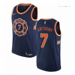 Mens Nike New York Knicks 7 Carmelo Anthony Swingman Navy Blue NBA Jersey City Edition