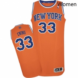 Womens Adidas New York Knicks 33 Patrick Ewing Authentic Orange Alternate NBA Jersey
