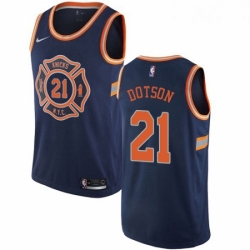 Womens Nike New York Knicks 21 Damyean Dotson Swingman Navy Blue NBA Jersey City Edition 