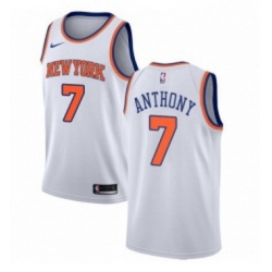 Womens Nike New York Knicks 7 Carmelo Anthony Authentic White NBA Jersey Association Edition