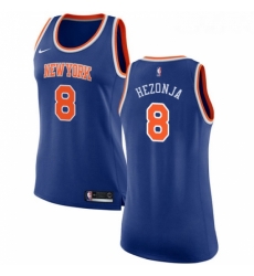 Womens Nike New York Knicks 8 Mario Hezonja Swingman Royal Blue NBA Jersey Icon Edition 