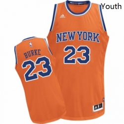 Youth Adidas New York Knicks 23 Trey Burke Swingman Orange Alternate NBA Jersey 