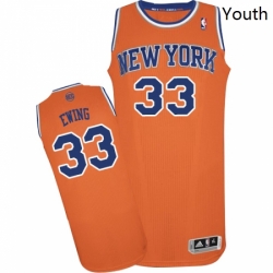 Youth Adidas New York Knicks 33 Patrick Ewing Authentic Orange Alternate NBA Jersey