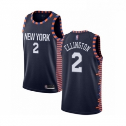 Youth New York Knicks 2 Wayne Ellington Swingman Navy Blue Basketball Jersey 2018 19 City Edition 