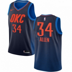 Mens Nike Oklahoma City Thunder 34 Ray Allen Authentic Navy Blue NBA Jersey Statement Edition