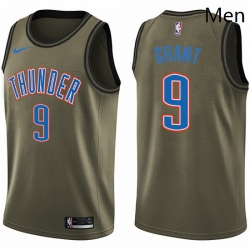 Mens Nike Oklahoma City Thunder 9 Jerami Grant Swingman Green Salute to Service NBA Jersey