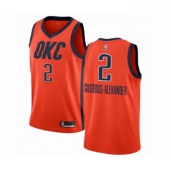 Mens Oklahoma City Thunder 2 Shai Gilgeous Alexander Orange Swingman Jersey Earned Edition 