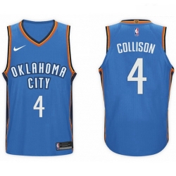 Nike NBA Oklahoma City Thunder 4 Nick Collison Jersey 2017 18 New Season Blue Jersey 