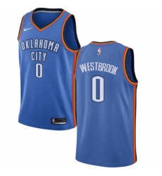 Womens Nike Oklahoma City Thunder 0 Russell Westbrook Swingman Royal Blue Road NBA Jersey Icon Edition