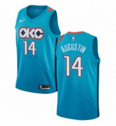 Womens Nike Oklahoma City Thunder 14 DJ Augustin Swingman Turquoise NBA Jersey City Edition