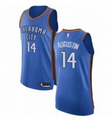 Youth Nike Oklahoma City Thunder 14 DJ Augustin Authentic Royal Blue Road NBA Jersey Icon Edition