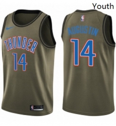 Youth Nike Oklahoma City Thunder 14 DJ Augustin Swingman Green Salute to Service NBA Jersey