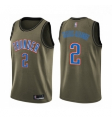 Youth Oklahoma City Thunder 2 Shai Gilgeous Alexander Swingman Green Salute to Service Basketball Jersey 