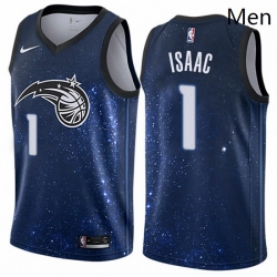 Mens Nike Orlando Magic 1 Jonathan Isaac Authentic Blue NBA Jersey City Edition