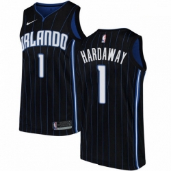 Mens Nike Orlando Magic 1 Penny Hardaway Swingman Black Alternate NBA Jersey Statement Edition