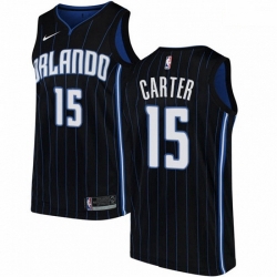 Mens Nike Orlando Magic 15 Vince Carter Swingman Black Alternate NBA Jersey Statement Edition