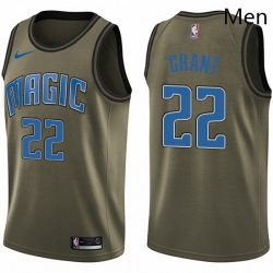 Mens Nike Orlando Magic 22 Jerian Grant Swingman Green Salute to Service NBA Jersey 