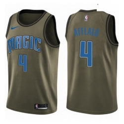 Mens Nike Orlando Magic 4 Arron Afflalo Swingman Green Salute to Service NBA Jersey 