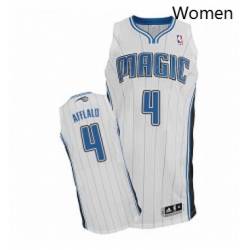 Womens Adidas Orlando Magic 4 Arron Afflalo Authentic White Home NBA Jersey 