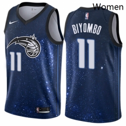 Womens Nike Orlando Magic 11 Bismack Biyombo Swingman Blue NBA Jersey City Edition