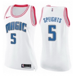 Womens Nike Orlando Magic 5 Marreese Speights Swingman WhitePink Fashion NBA Jersey 