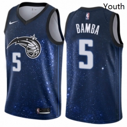 Youth Nike Orlando Magic 5 Mohamed Bamba Swingman Blue NBA Jersey City Edition 