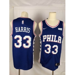 76ers 33 Tobias Harris Blue Nike Throwback Swingman Jersey