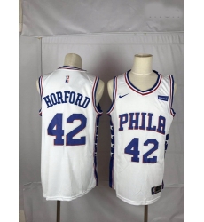 76ers 42 Al Horford White Nike Throwback Swingman Jersey