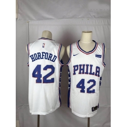 76ers 42 Al Horford White Nike Throwback Swingman Jersey