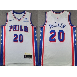 Men Philadelphia 76ers 20 Jared McCain White Association Edition Stitched Jersey