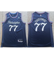 Men Philadelphia 76ers 77 V J Edgecombe Navy 2025 26 City Edition Stitched Jersey Men Philadelphia 76ers 77 V J Edgecombe Navy 2025 26 City Edition Stitched Jersey