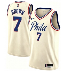 Men Philadelphia 76ers Jaylen Brown #7 City Edition Ice Cream Color Stitched NBA Jersey Men Philadelphia 76ers Jaylen Brown #7 City Edition Ice Cream Color Stitched NBA Jersey