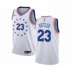 Mens Nike Philadelphia 76ers 23 Jimmy Butler White Swingman Jersey Earned Edition 