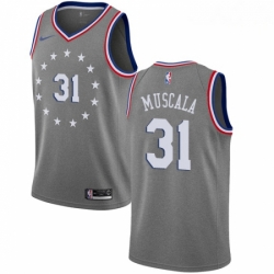 Mens Nike Philadelphia 76ers 31 Mike Muscala Swingman Gray NBA Jersey City Edition 