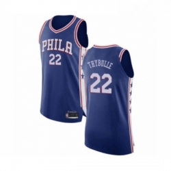 Mens Philadelphia 76ers 22 Mattise Thybulle Authentic Blue Basketball Jersey Icon Edition 