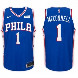 Nike NBA Philadelphia 76ers 1 T J McConnell Jersey 2017 18 New Season Blue Jers