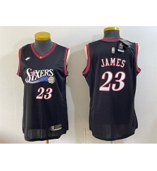 Women Philadelphia 76ers  LeBron James Black 2026 Classic Edition Stitched Basketball Jersey Run Small 