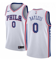 Womens Nike Philadelphia 76ers 0 Jerryd Bayless Authentic White Home NBA Jersey Association Edition