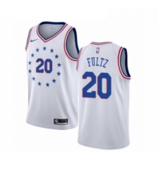 Womens Nike Philadelphia 76ers 20 Markelle Fultz White Swingman Jersey Earned Edition